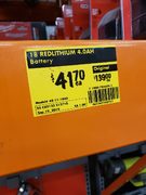 Home Depot Milwaukee Tool M18 XC REDLITHIUM 18V High Capacity Li-Ion Battery 4.0 $41.70