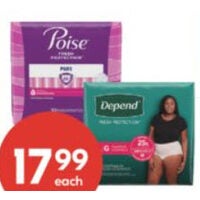 Depend or Poise Incontinence Products
