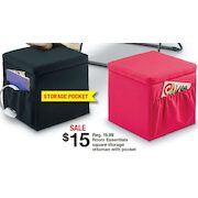 Room Essentials Square Storage Ottoman with Pocket - $15.00 (25% off)