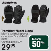 Auclair Tremblant/Mont Blanc Softshell Gloves Or Mitts - $29.99