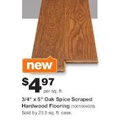 3/4" x 5" Oak Spice Scraped Hardwood Flooring - $4.97/sq. ft.