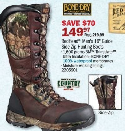 side zip insulated hunting boots