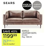 Sears Marlo Leather Sofa