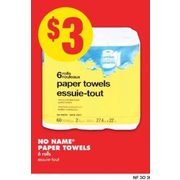 No Name Paper Towels  - $3.00