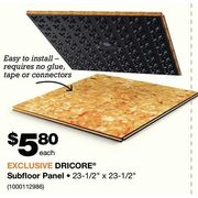 Dricore Subfloor Panel - $5.80