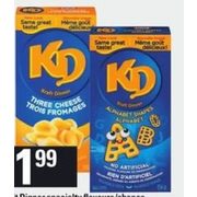 Kraft Dinner Specialty Flavours/shapes - $1.99