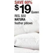Natura Feather Pillows - Queen - $19.00 (60% off)
