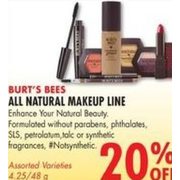 Burt's Bees All Natural Makeup Line - 20% off