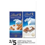 Lindt Swiss Classic Chocolate Bars - 2/$5.00