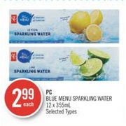 PC Blue Menu Sparkling Water - $2.99