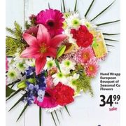 Hand Wrapped European Bouquet of Seasonal Cut Flowers - $34.99