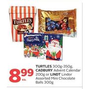 Turtles, Cadbury Advent Calendar or Lindt Lindor Assorted Mini Chocolate Balls - $8.99