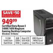 Certified Data Ryzen 5 3400G 1650 Magnum Gaming Desktop Computer - $949.99 ($50.00 off)
