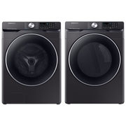 Samsung 5.2 Cu. Ft. High Efficiency Front Load Washer & 7.5 Cu. Ft. Electric Steam Dryer - Black