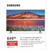 Samsung 55" Crystal 4k UHD Smart Tv  - $649.99