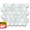 2" Carrara Nevoso Matte Hexagon Porcelain Mosaic - $8.46/sheet