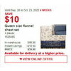 Queen Size Flannel Sheet Set - $39.99 ($10.00 off)